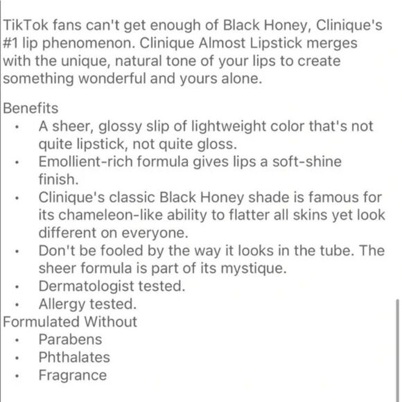 🌟$12 CLINIQUE Almost Lipstick Black Honey - Picture 12 of 12